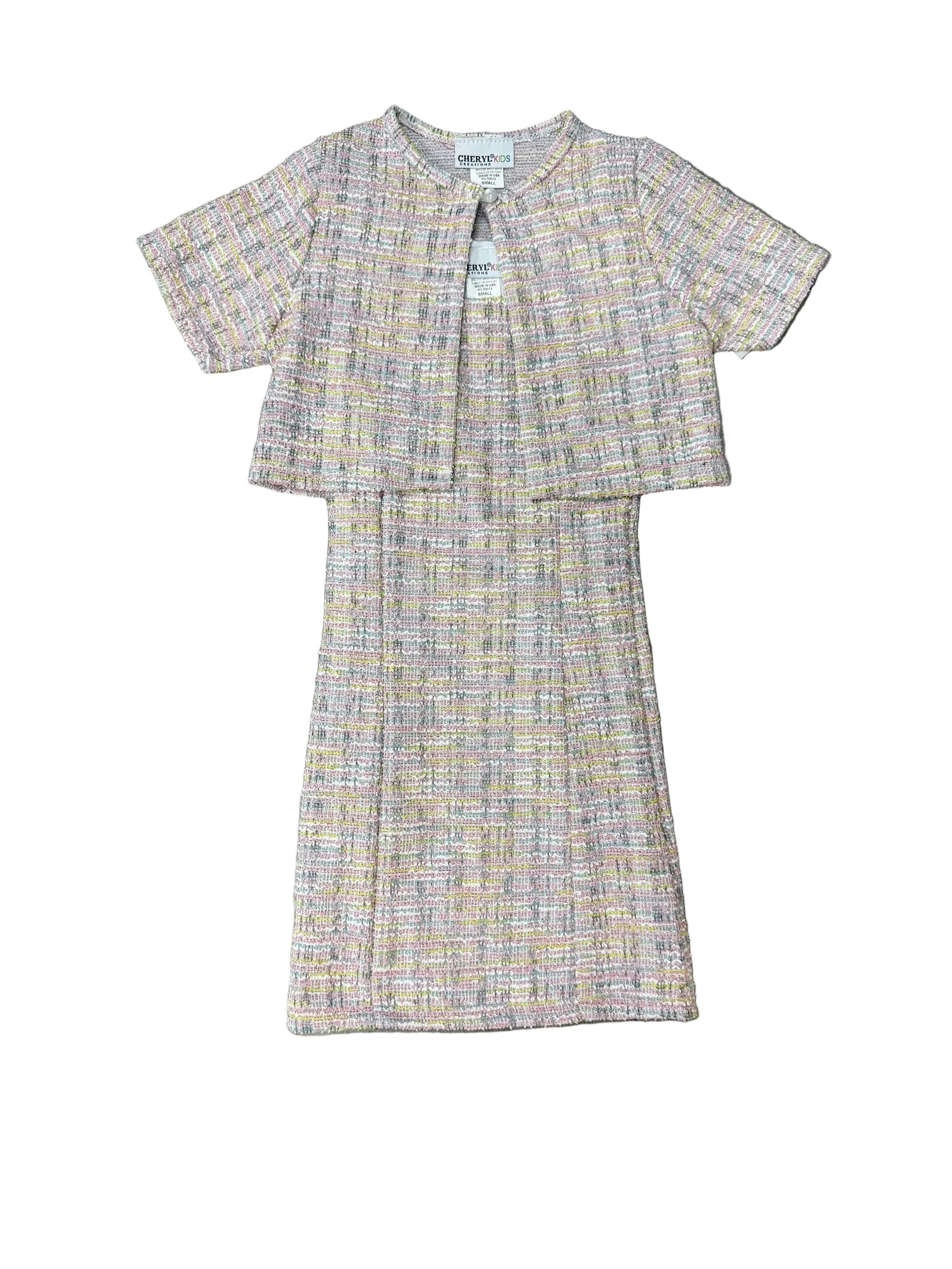 Girls Boucle Tank Dress With Matching Jacket