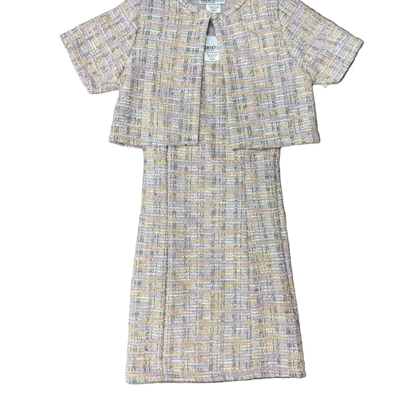Girls Boucle Tank Dress With Matching Jacket
