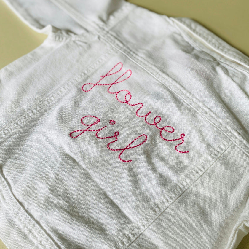 Baby + Kids "flower girl" Denim Jacket