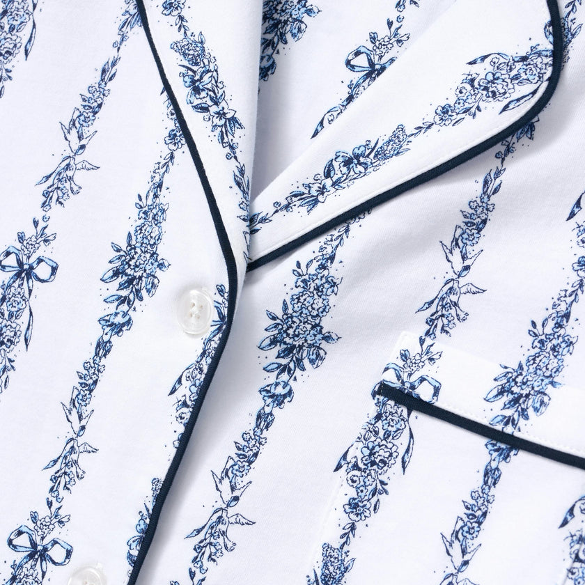 The Poppy Pima Short Set in Navy Mayfair Toile