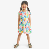 Clearance kids backyard dress in rainbow blooms