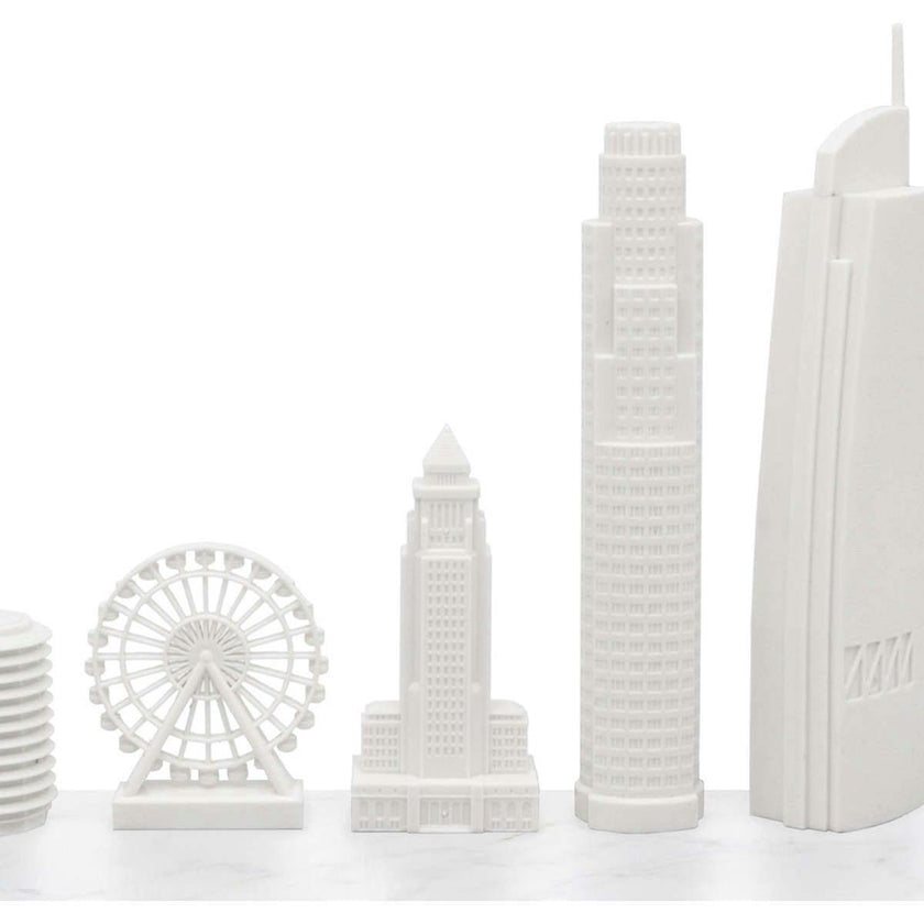 Chess Set Acrylic NEW YORK vs LOS ANGELES with Marble Hatch Board