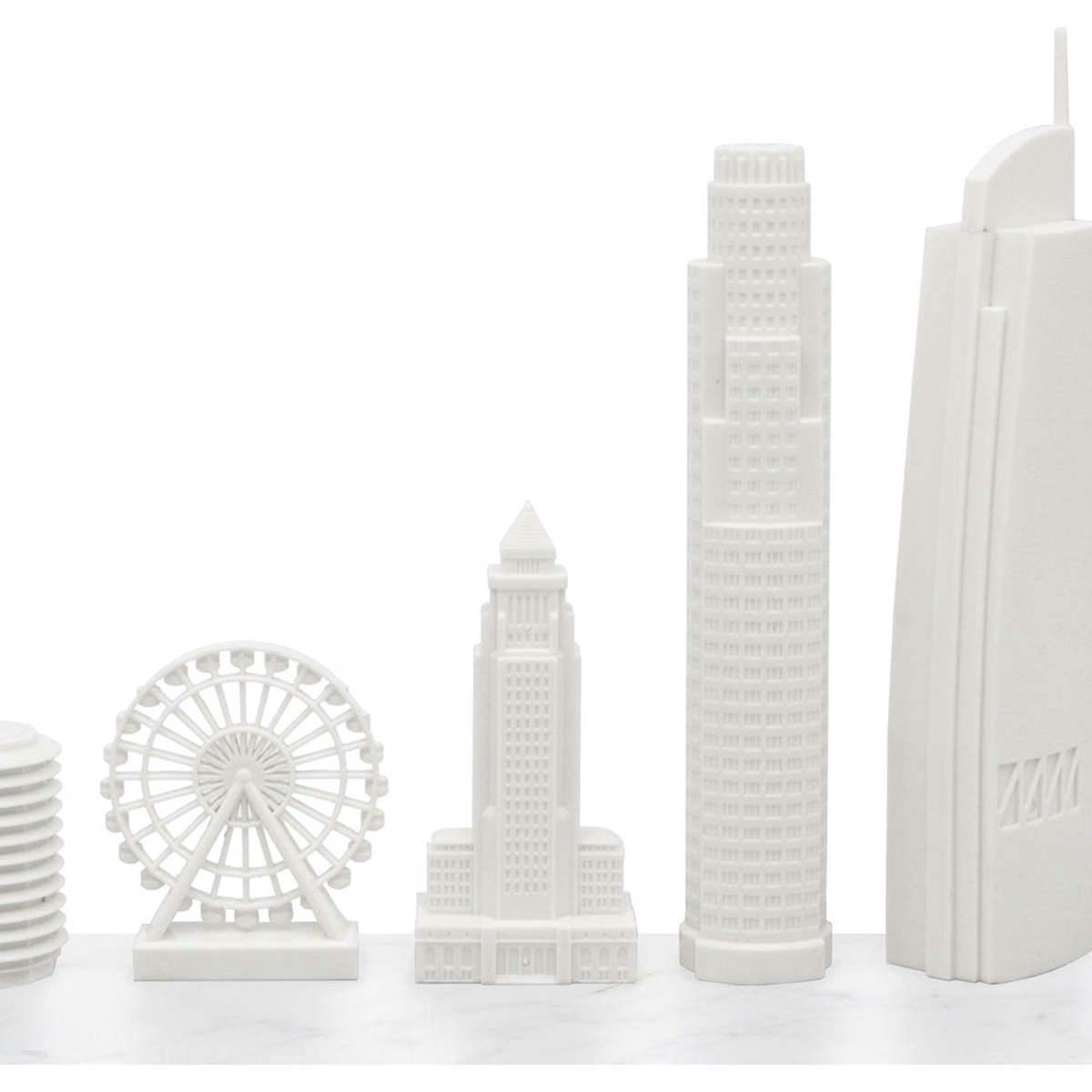 Chess Set Acrylic NEW YORK vs LOS ANGELES with Marble Hatch Board