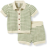 The Striped Matching Baby Set, Green
