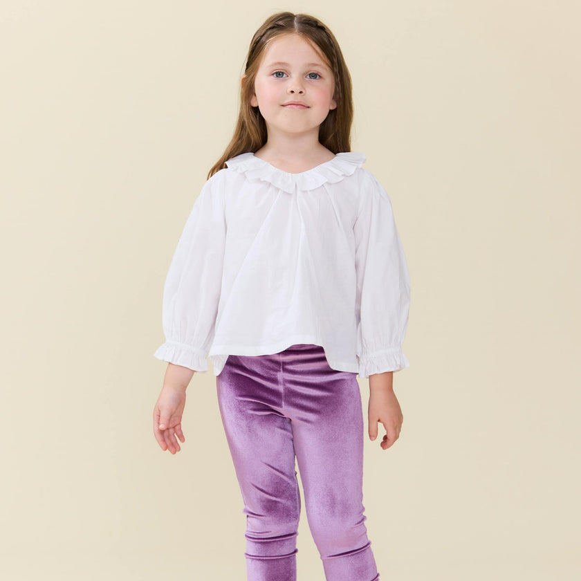 Girls Velour Legging - Lavender