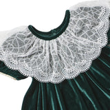 Baby Girls Caroline Dress Set - Evergreen Velour