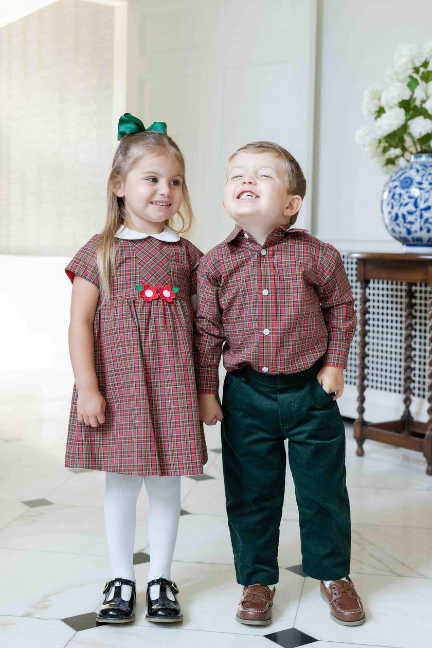 Plaid Dress With Flowers