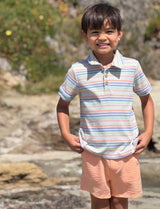 SHIPPING PEACH MULTI STRIPE Polo