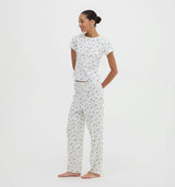 The Cleo Pointelle PJ Set - Rosie Bow Toss, Ivory