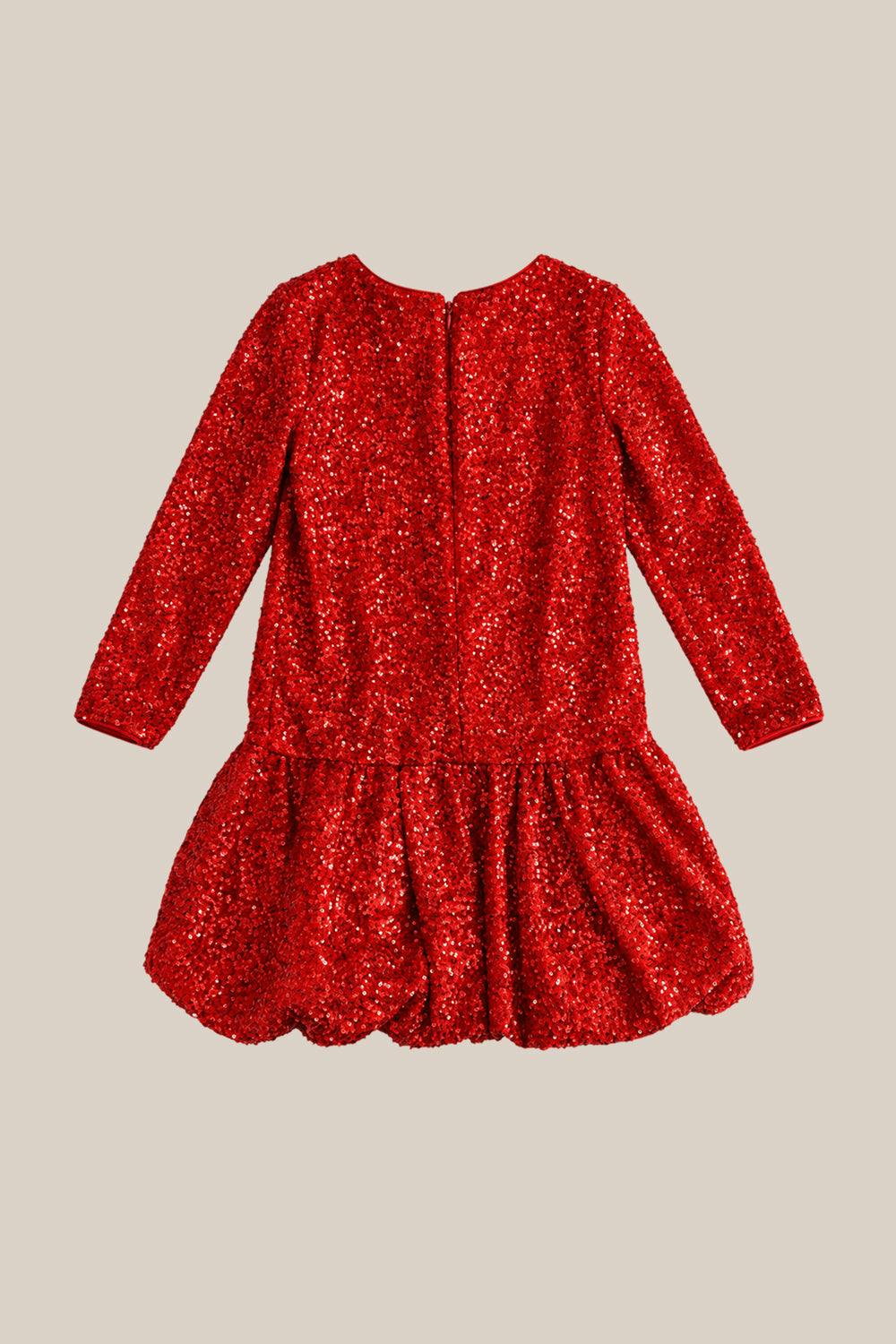 Mini Luminaria Dress in Poinsettia Sequin