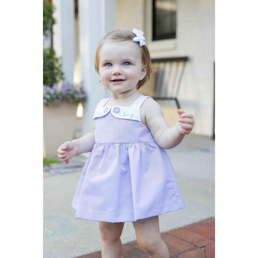 Pincord Romper with Flowers