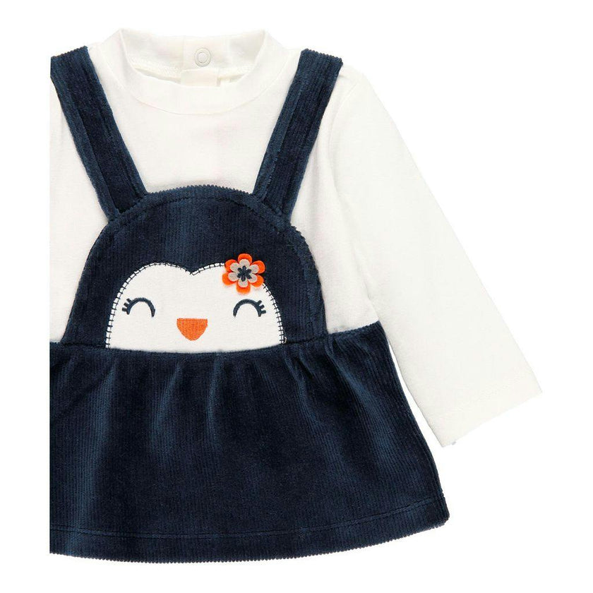 Navy Penguin Pinafore Dress
