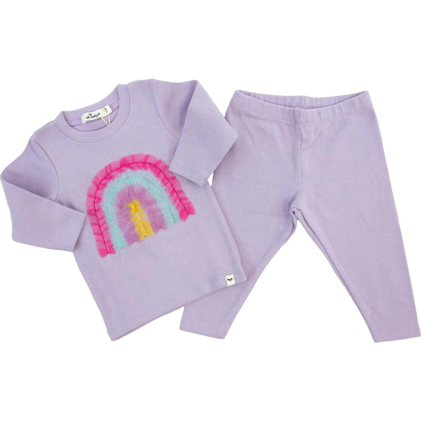 Bright Tulle Rainbow Applique Two Piece Set