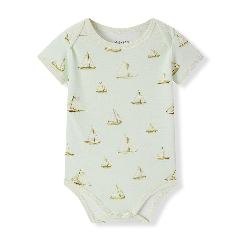 Sailboat Melody Organic Cotton Short Sleeve One Piece