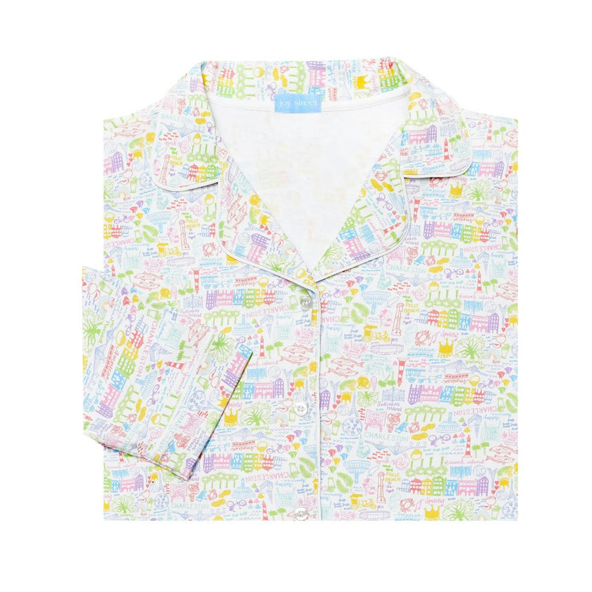 Charleston Women’s Button Front Long Pajama Set