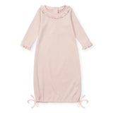 Georgia Pima Cotton Daygown for Girls Light Pink with White Piping