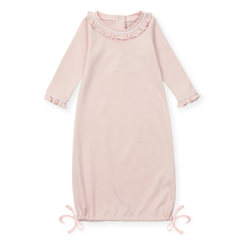 Georgia Pima Cotton Daygown for Girls Light Pink with White Piping