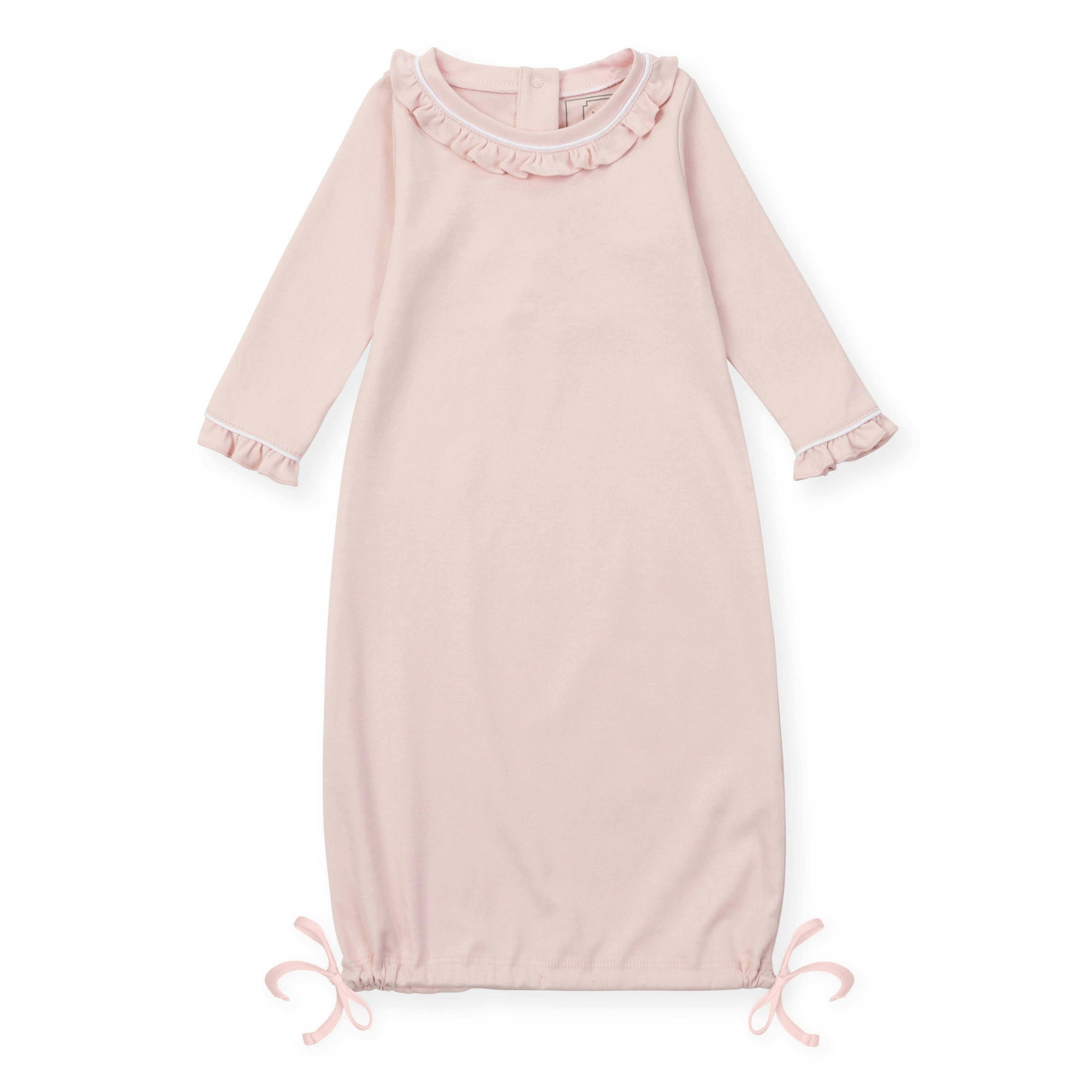 Georgia Pima Cotton Daygown for Girls Light Pink with White Piping