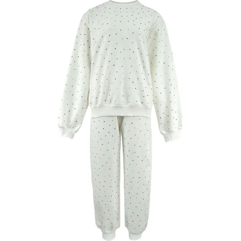 Women's White Rainbow Sparkle Set