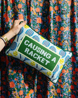 Causing A Racket Needlepoint Pillow