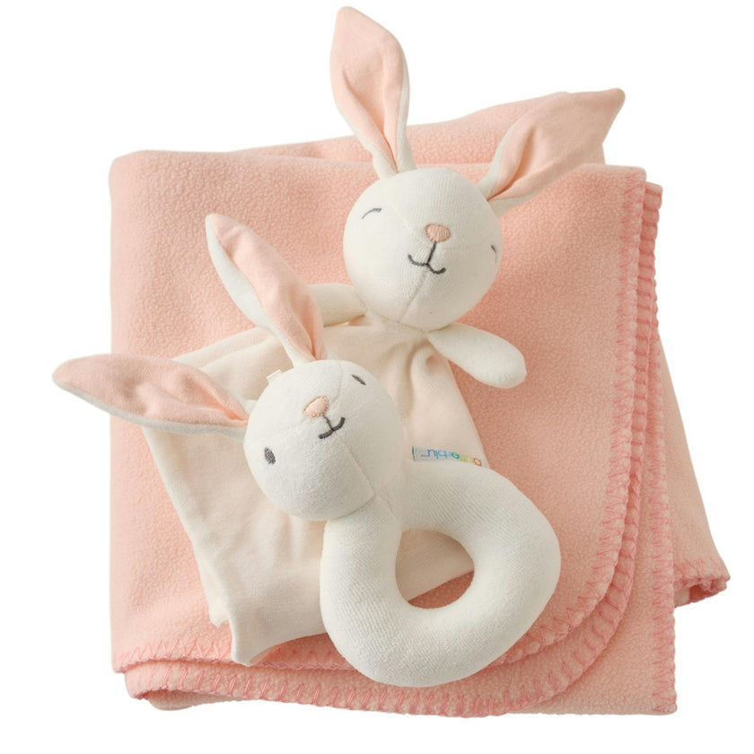 SNUGGLE + SHAKE - Baby Lovey Security Blanket Toy and Rattle Set