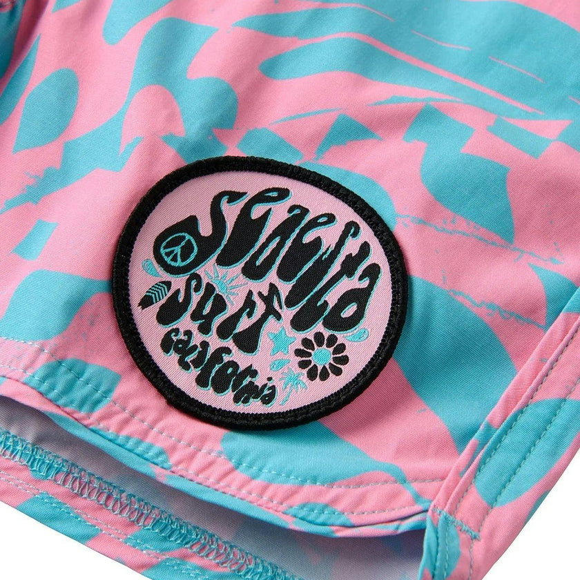 Seaesta Surf Boys Boardshorts – Scallop Retro Flare in Hazy Daze Bubblegum