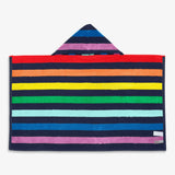 Kids rainbow stripe hoodie towel