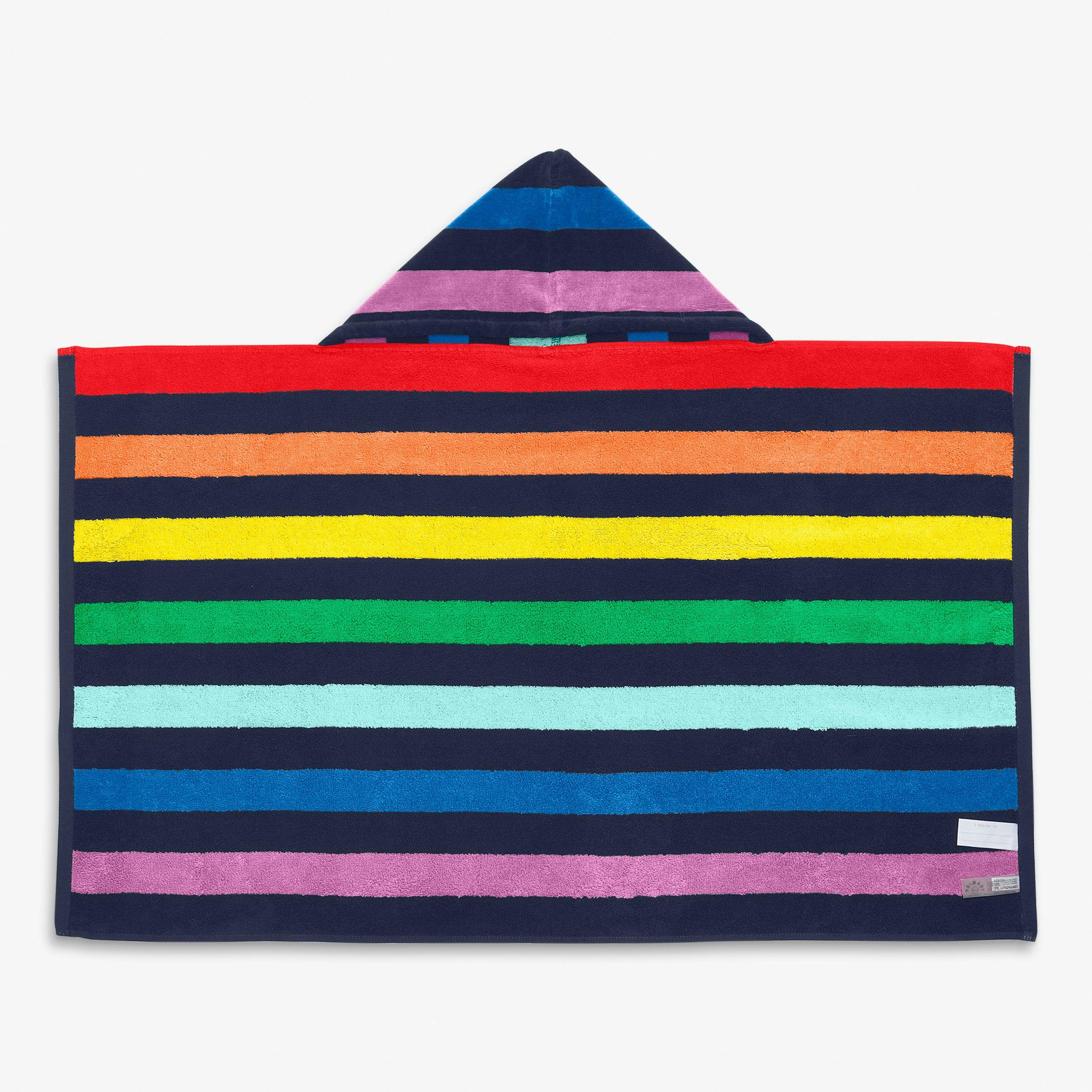 Kids rainbow stripe hoodie towel