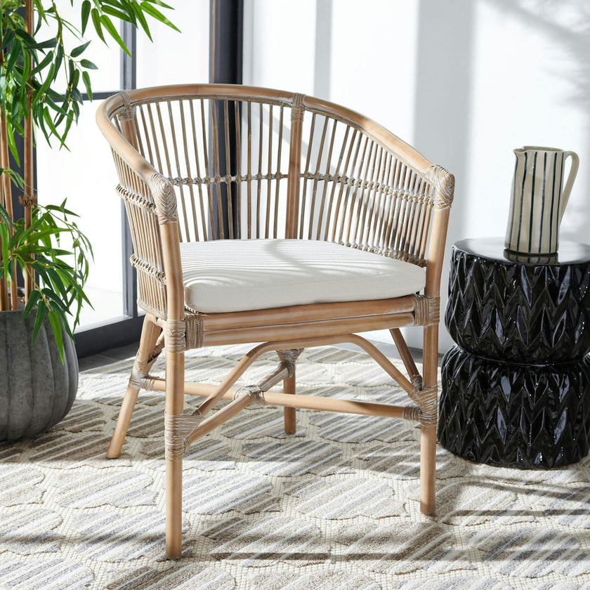 Olivia Rattan Accent Chair with Cushion