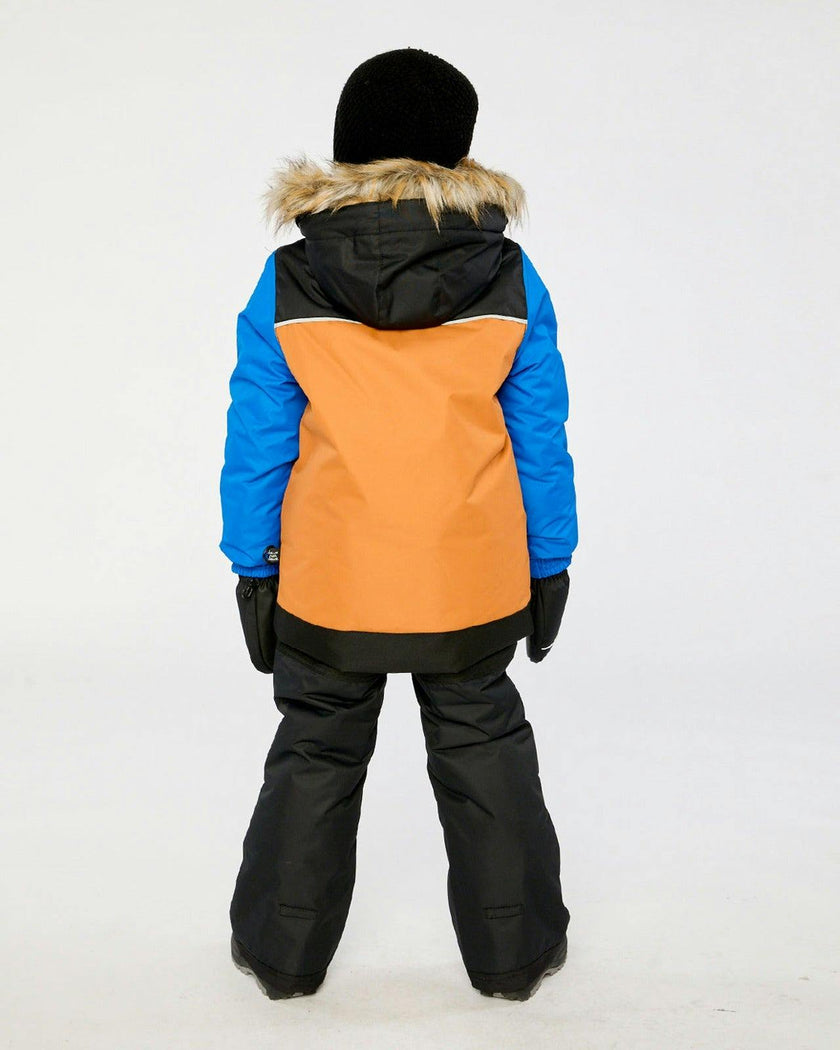 Two Piece Discover Snowsuit Black Brown and Blue