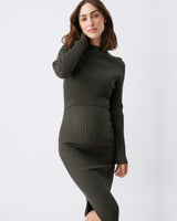 Nella Rib Nursing Knit Dress  Ivy