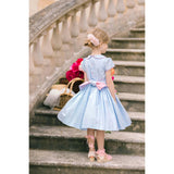 Myrtille Pink Floral Short Sleeve Bishop Dress