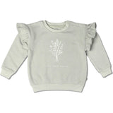 Organic Fleece Ruffle Sleeve Sweatshirt