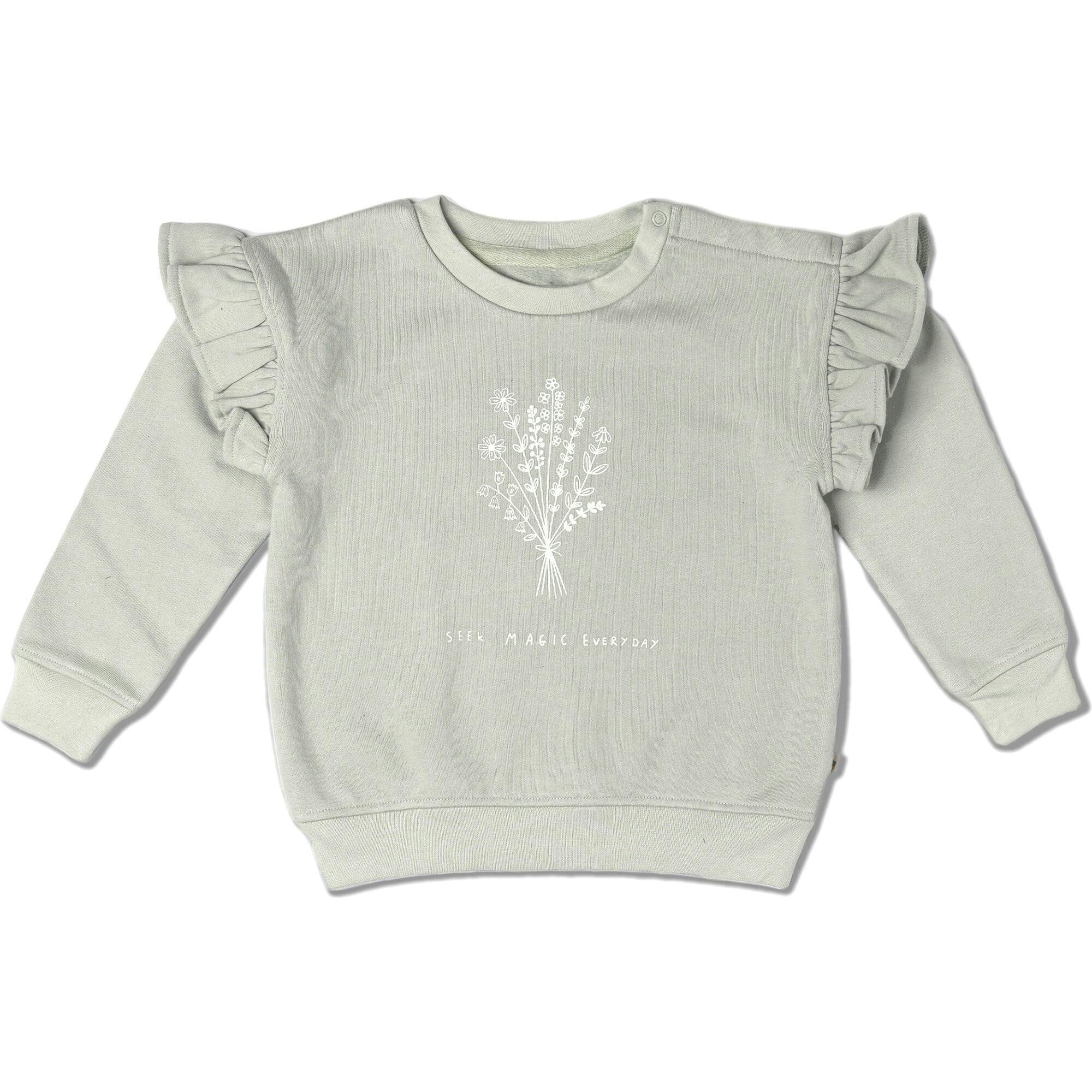 Organic Fleece Ruffle Sleeve Sweatshirt