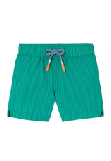 Boys' swim shorts, green stripes | FIJI