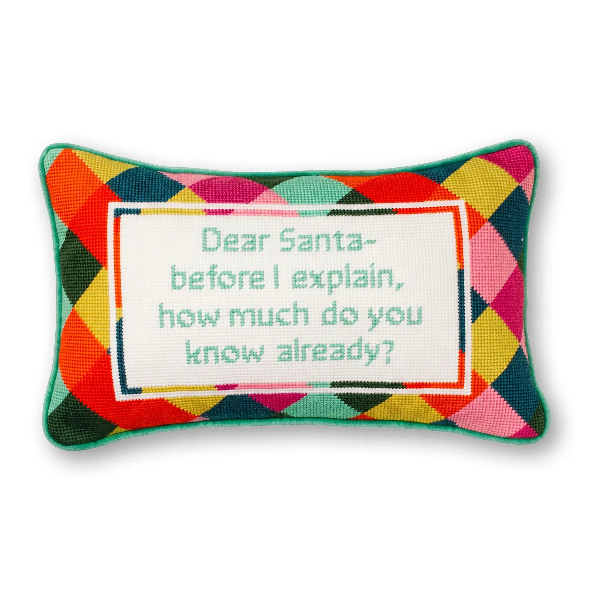 Dear Santa Needlepoint Pillow