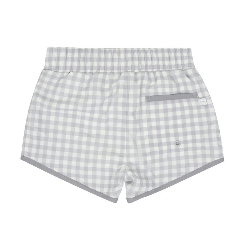 boys dove grey gingham boardie