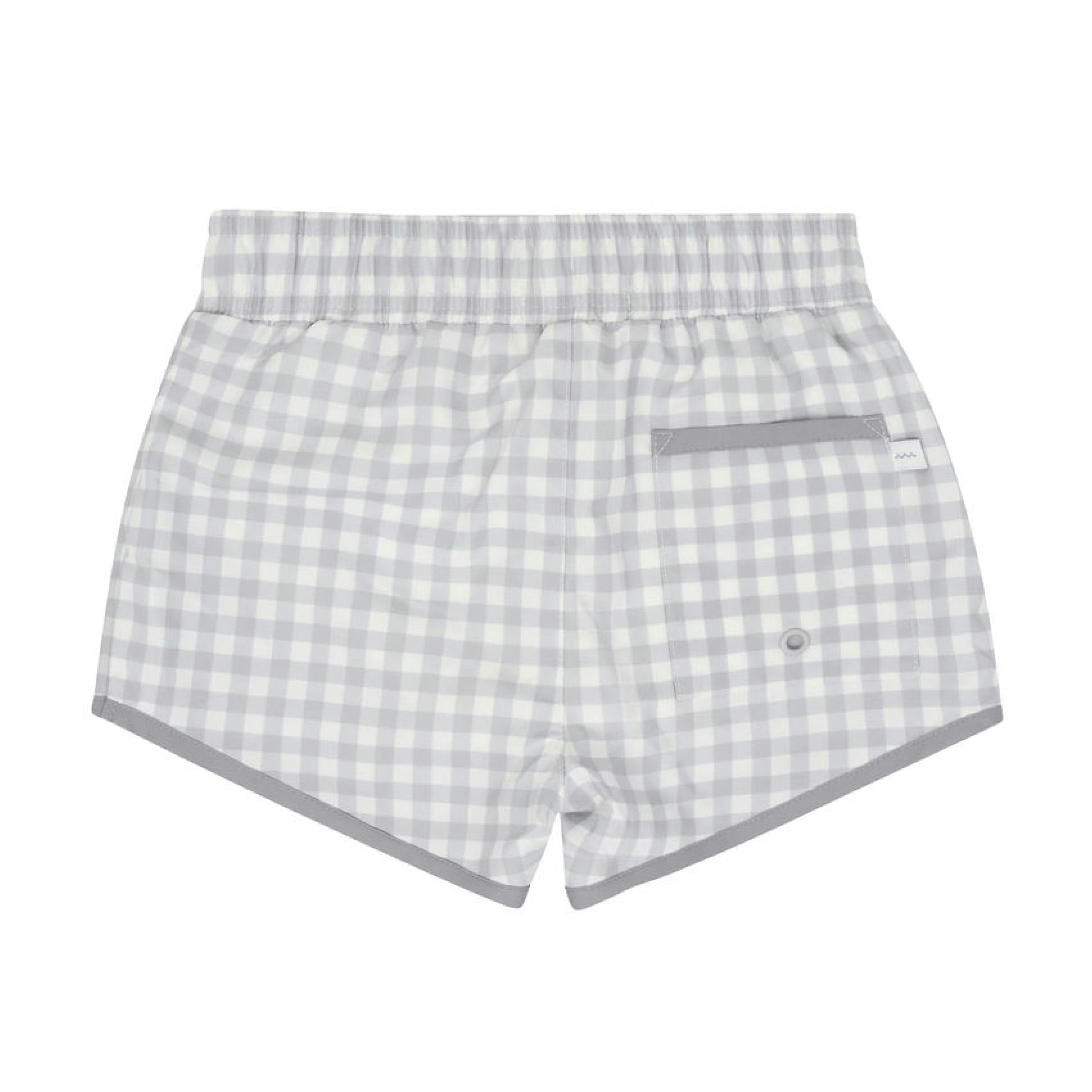 boys dove grey gingham boardie