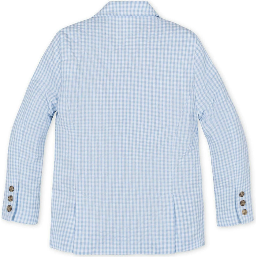 Organic Classic Seersucker Suit Jacket, Blue