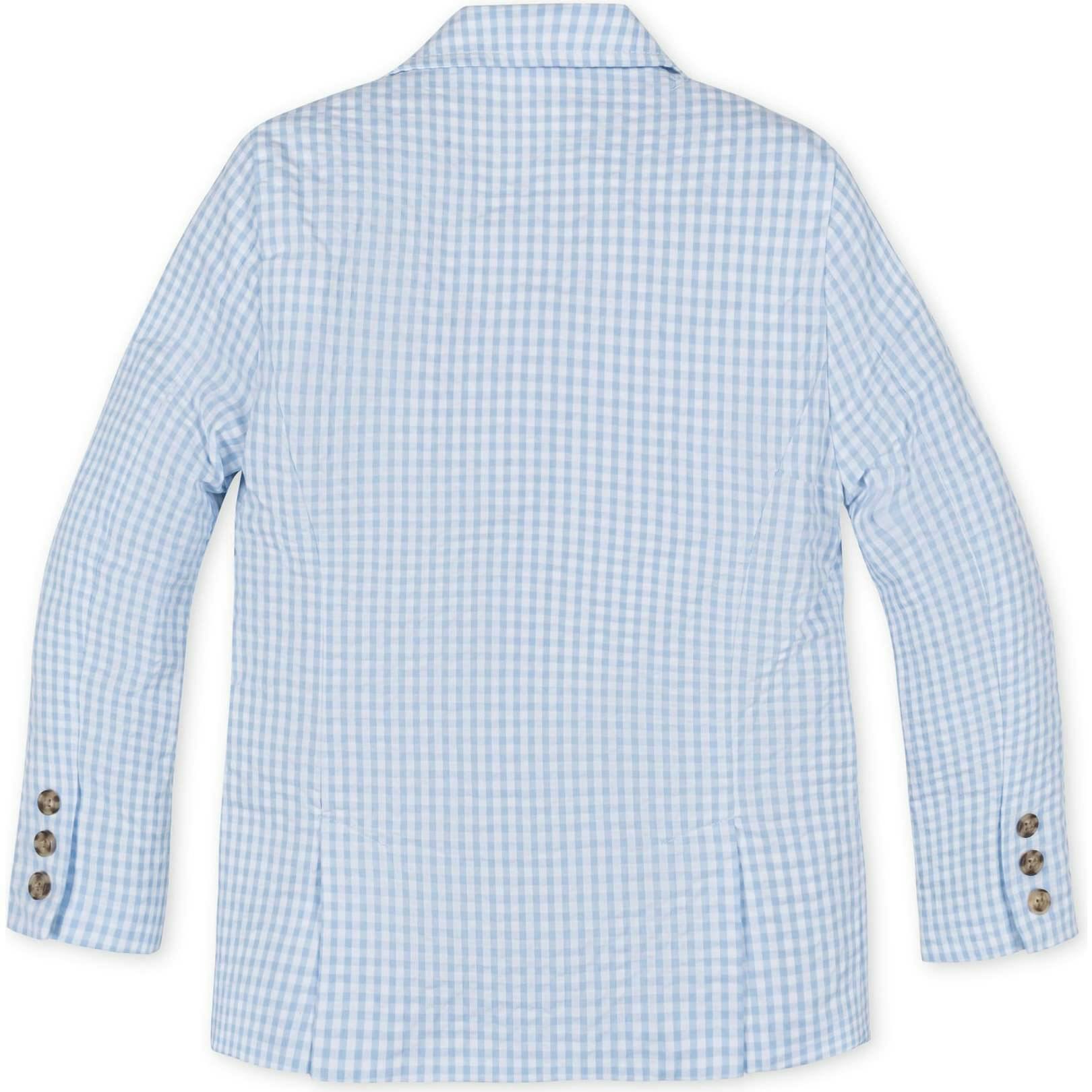 Organic Classic Seersucker Suit Jacket, Blue