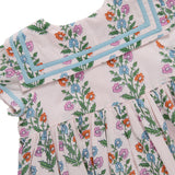 Girls Elowen Dress - Pink Dewdrop Block Print