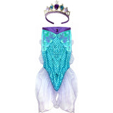 Mermaid Glimmer Skirt Set with Headband