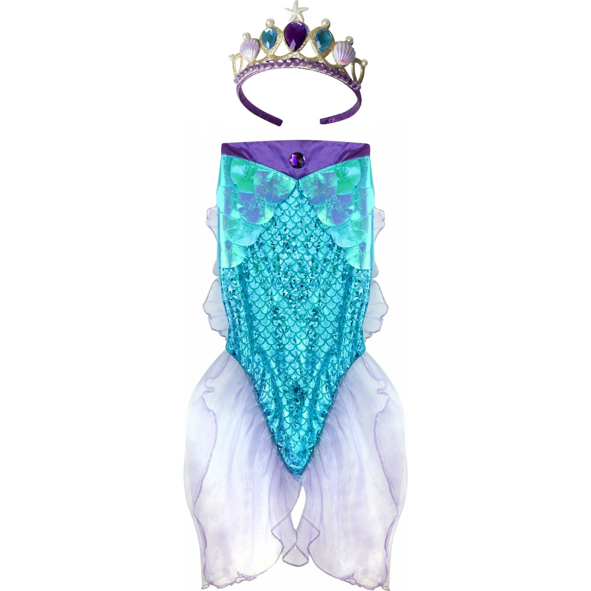 Mermaid Glimmer Skirt Set with Headband
