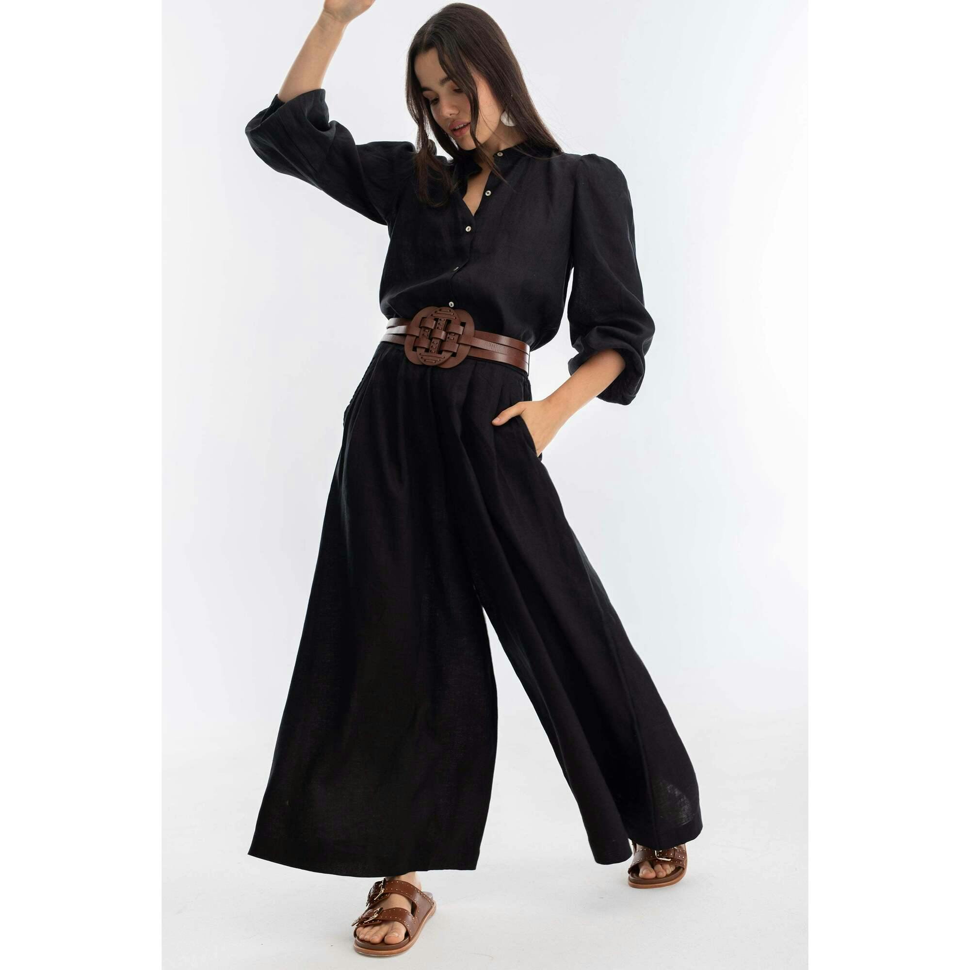 Sabi Linen Pants - Black