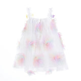 White Pastel Malee Flower Tulle Dress