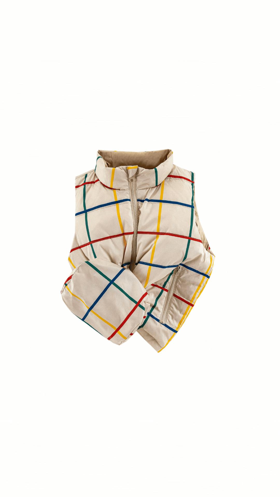 Casey Reversible Lightweight Down Puffer Vest, Primary Plaid