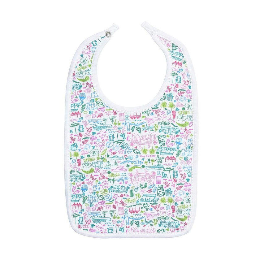 Palm Beach Round Baby Bib