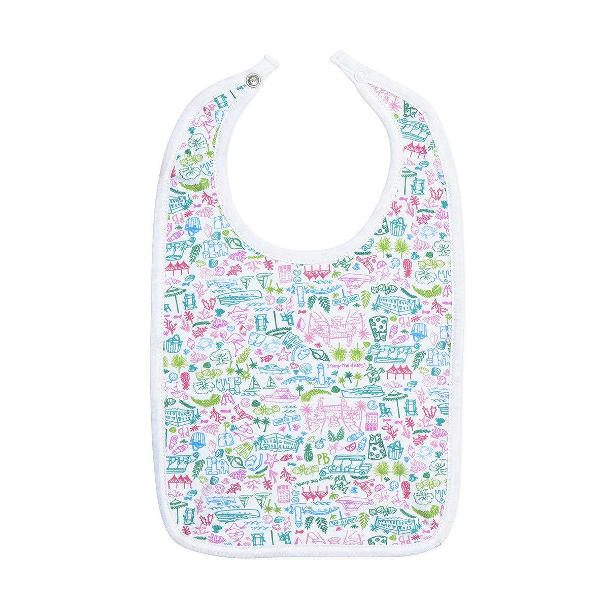 Palm Beach Round Baby Bib