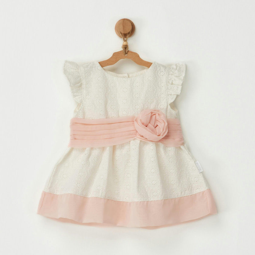 White Floral Street Tulle Dress