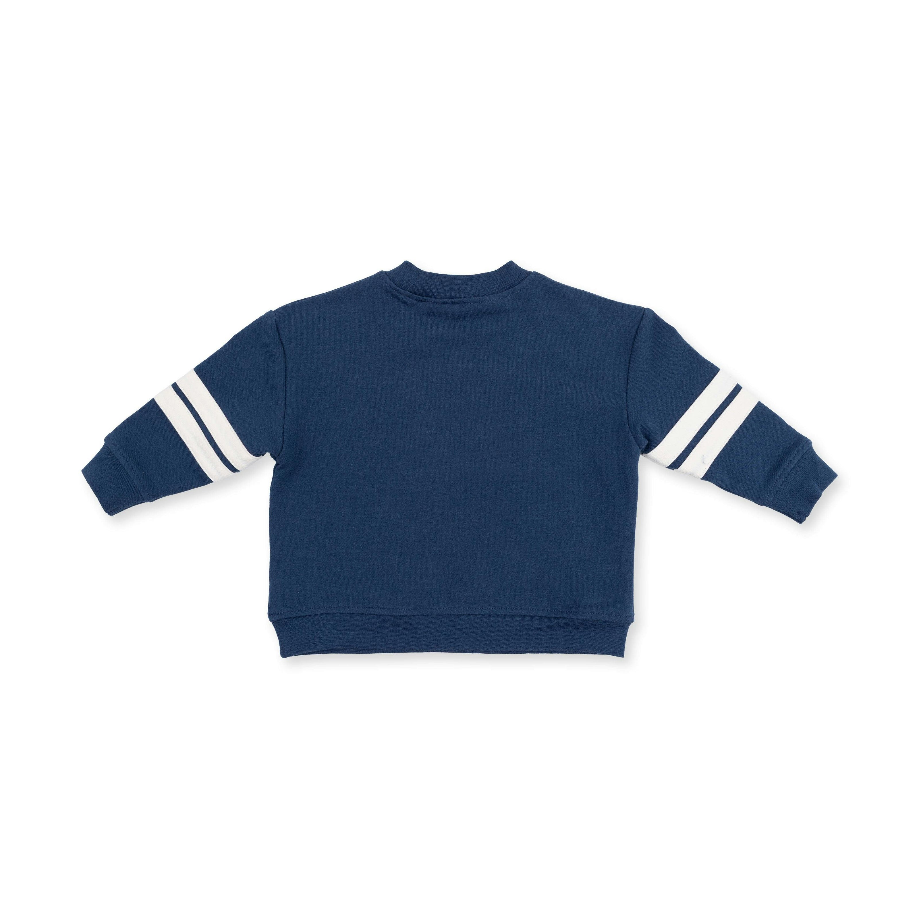 Football Helmets - Drop Sleeve Sweatshirt with Varsity Stripes Maroon Helmet